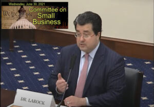 Dr JD LaRock gives Congressional testimony on Entrepreneurship Corps Act